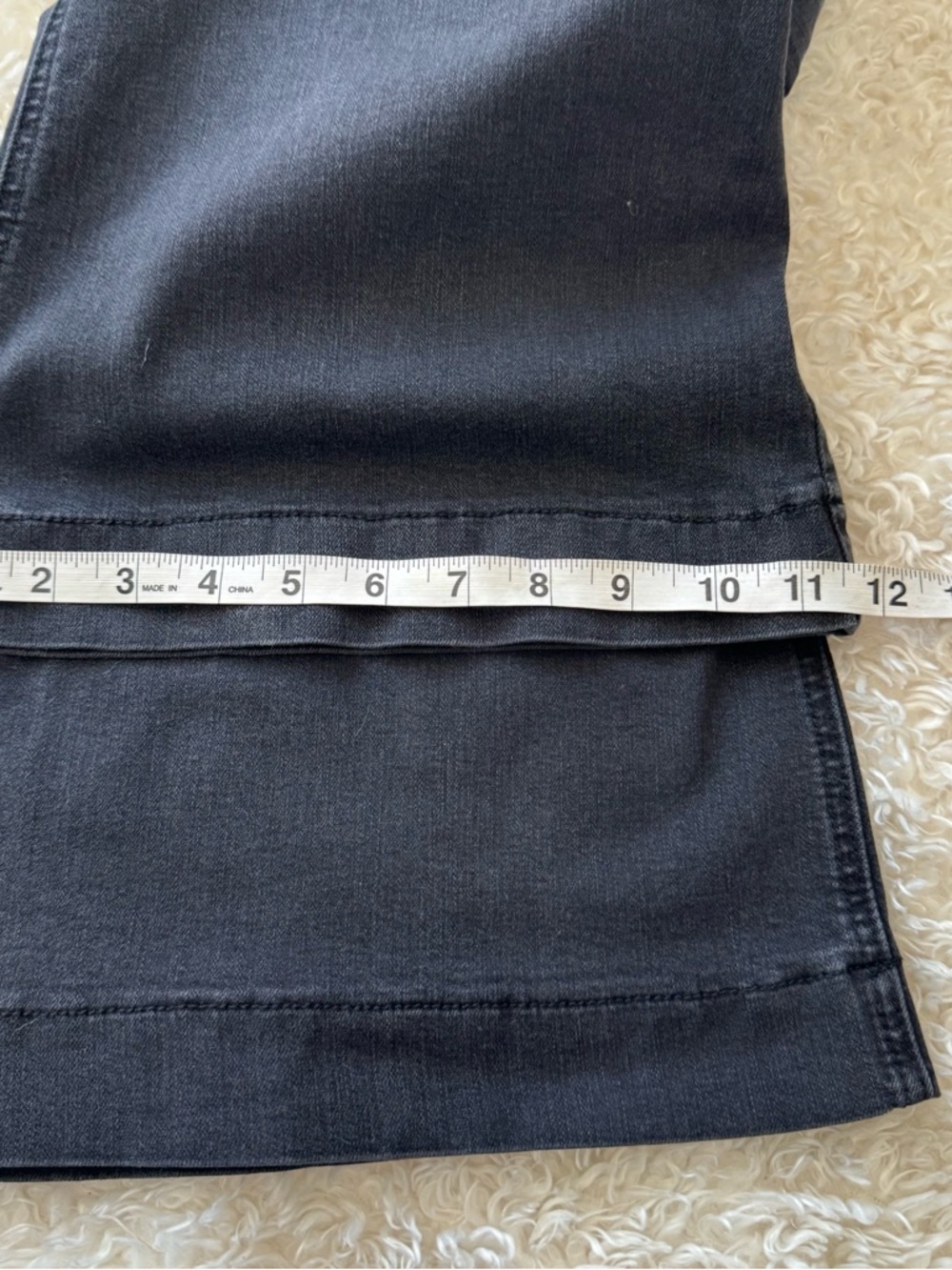 Democracy AB Solution Stretch Wide Leg Bootcut Faded Black Denim Jeans Size 12 - Picture 8 of 11